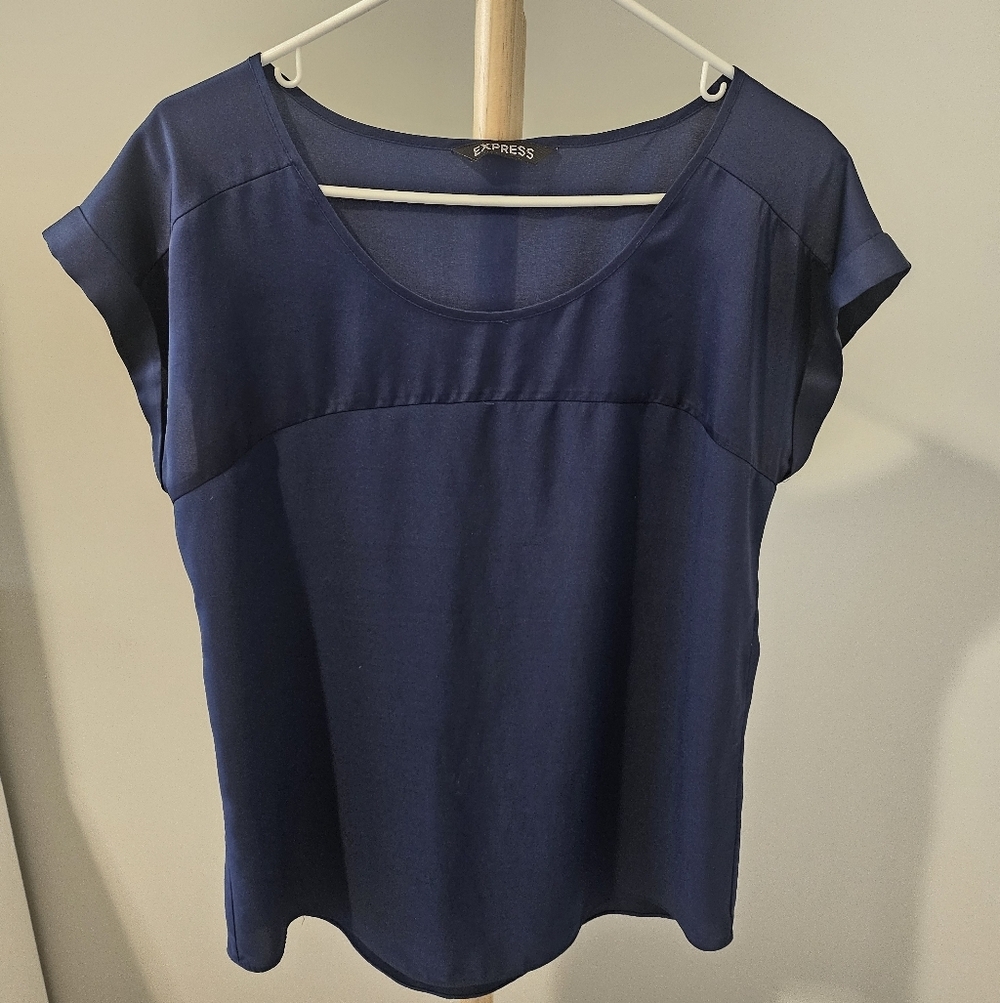 Express Women's Navy Blue Top,  Medium